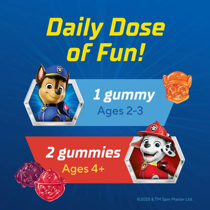 L’il Critters Pat Patrouille Gummies Multivitaminés pour Enfants, Fruits Mixtes, 60 gummies