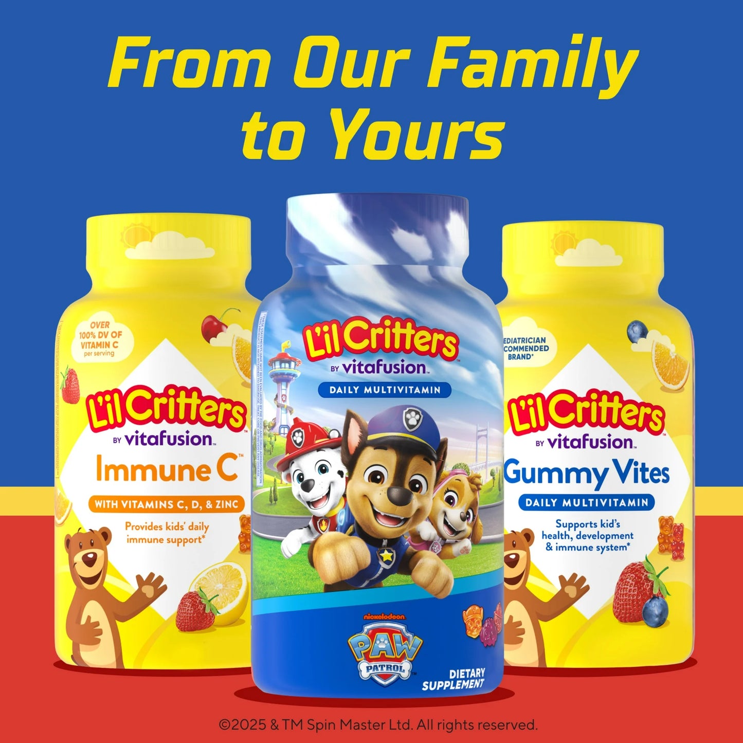 L’il Critters Pat Patrouille Gummies Multivitaminés pour Enfants, Fruits Mixtes, 60 gummies