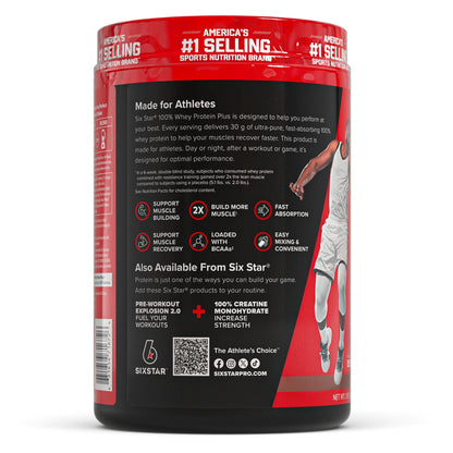 Six Star Pro Nutrition 100% Whey Protein Powder Plus, 30 g de protéines, triple chocolat, 907 grammes