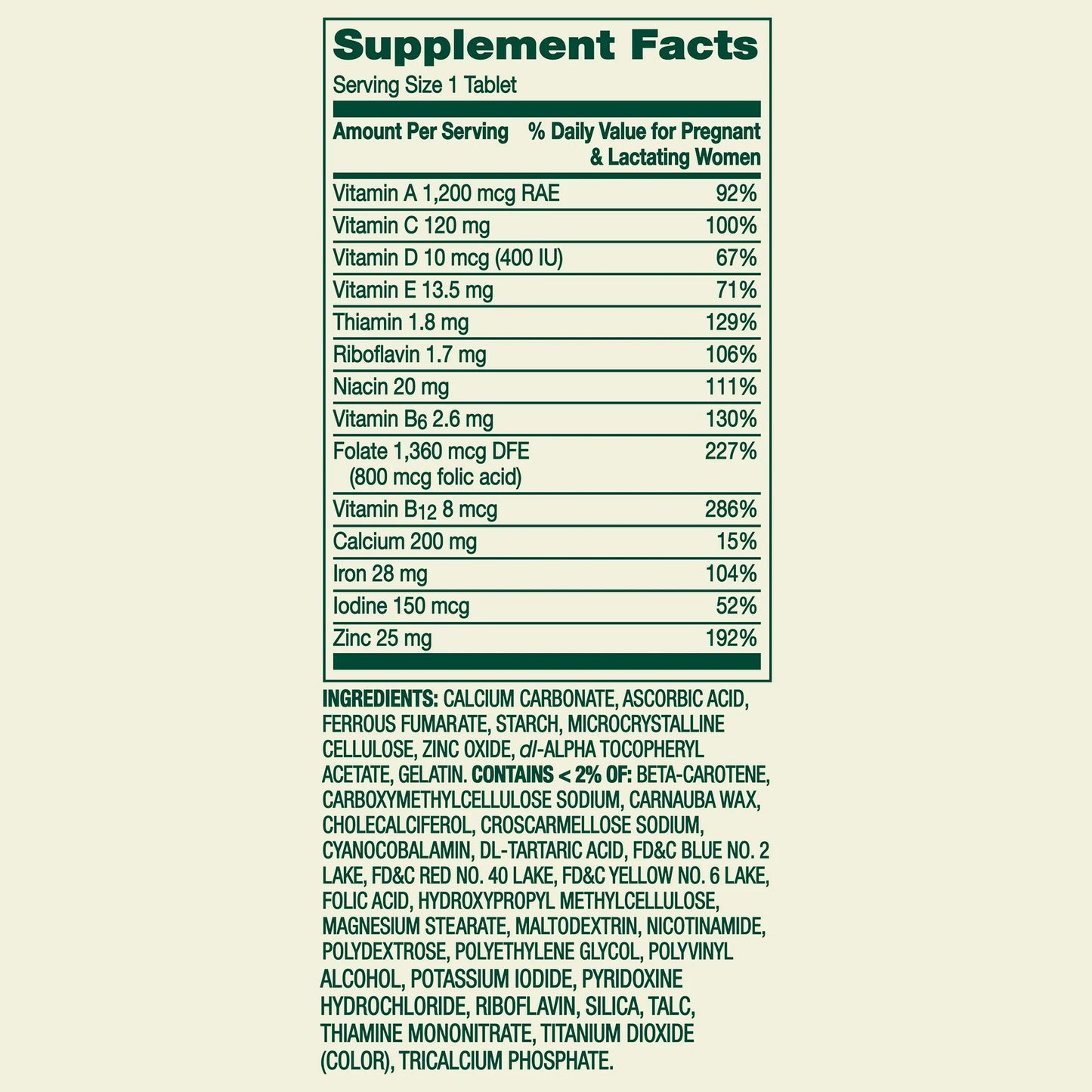 Spring Valley, Vitamines Prénatales, 100 comprimés