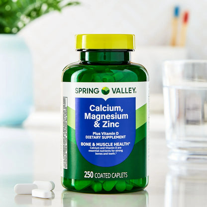 Spring Valley Calcium, Magnesium & Zinc Plus Vitamine D3, 250 comprimés